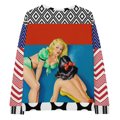 Kiss and Tell Pinup Girl Redux Unisex Sweatshirt