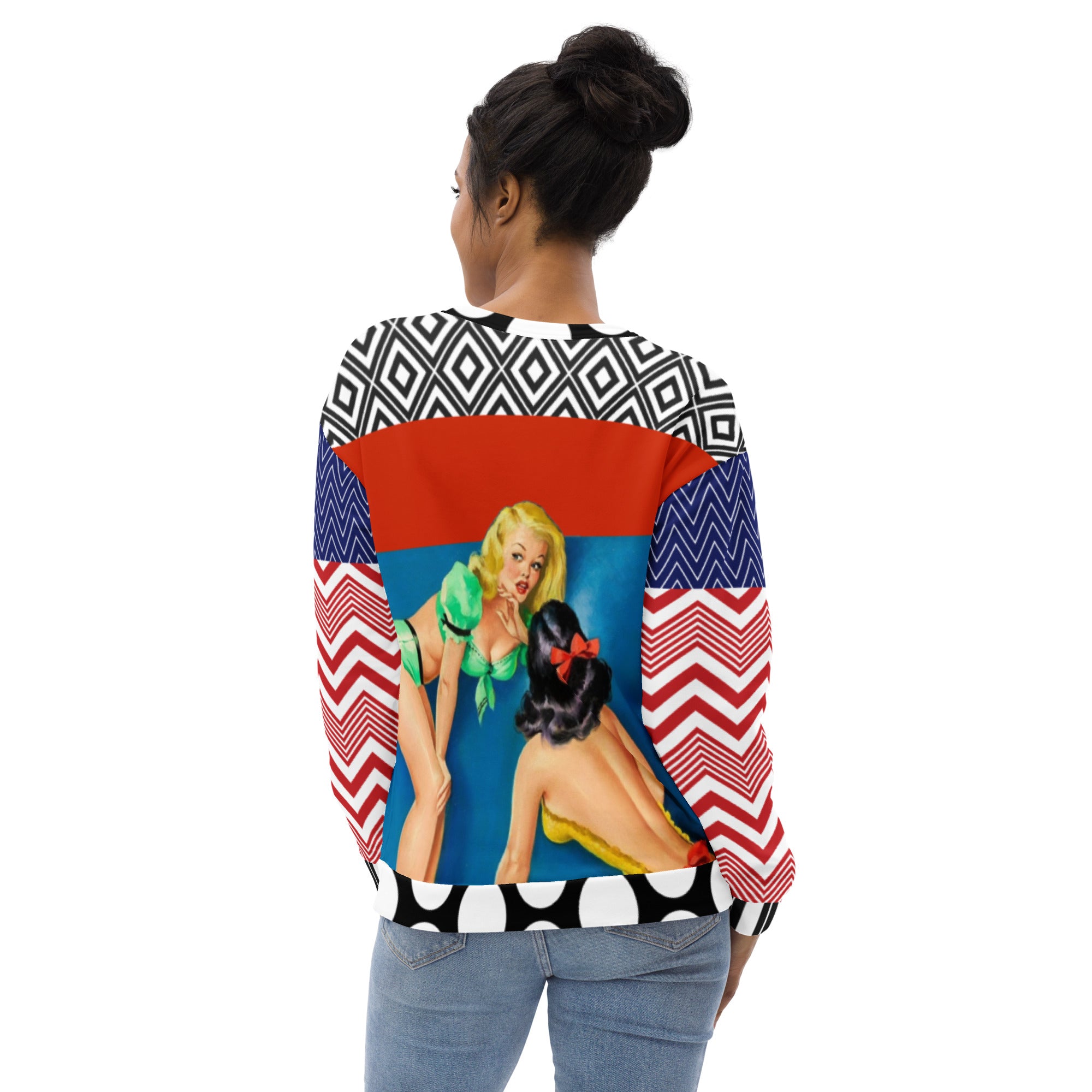 Kiss and Tell Pinup Girl Redux Unisex Sweatshirt