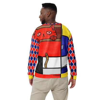 Sudadera unisex Cat in a Box Mondrian Cubism