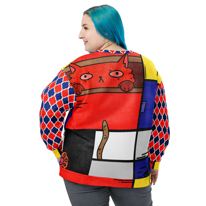 Sudadera unisex Cat in a Box Mondrian Cubism