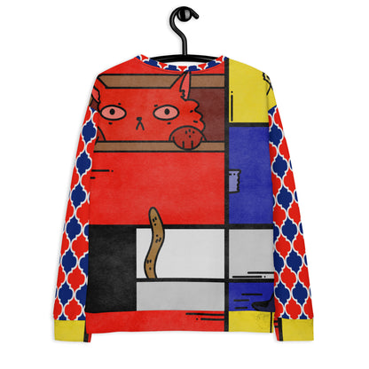 Sudadera unisex Cat in a Box Mondrian Cubism