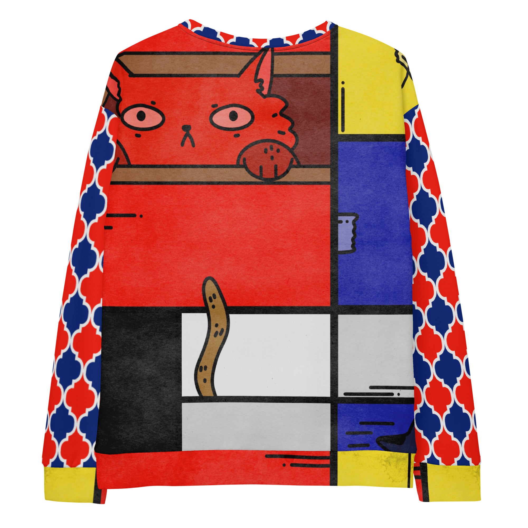 Cat in a Box Mondrian Cubism Unisex Sweatshirt