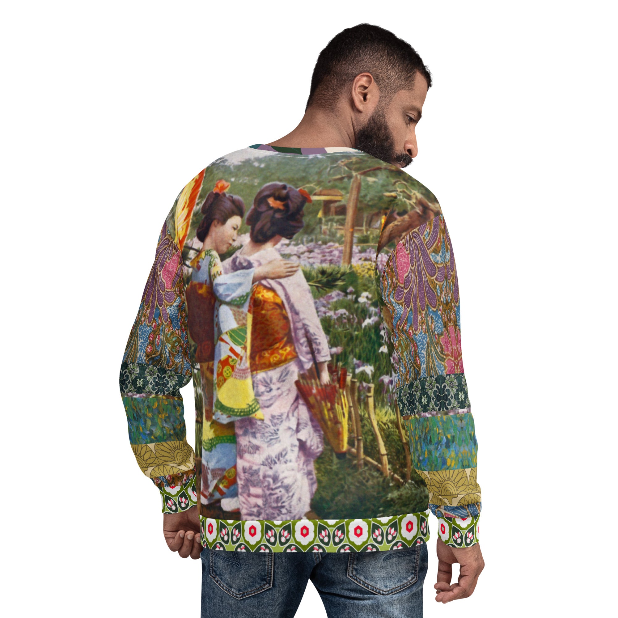 Kyoto Garden Green Batiq Unisex Sweatshirt