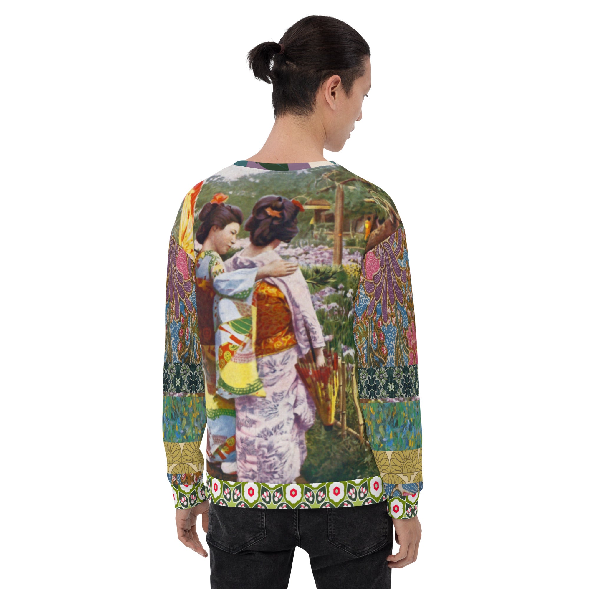 Kyoto Garden Green Batiq Unisex Sweatshirt