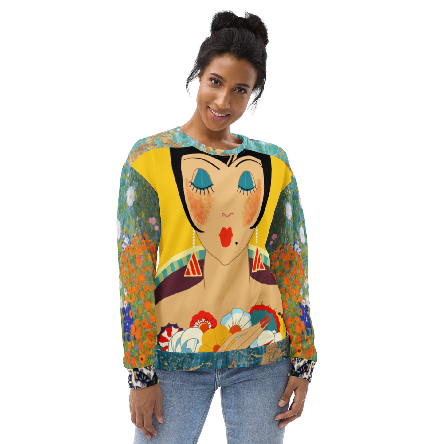 Floral Flapper Girl Unisex Sweatshirt