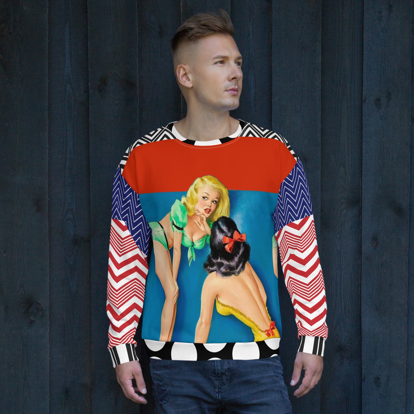 Kiss and Tell Pinup Girl Redux Unisex Sweatshirt