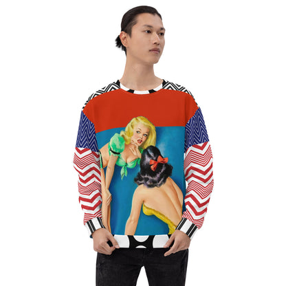 Kiss and Tell Pinup Girl Redux Unisex Sweatshirt