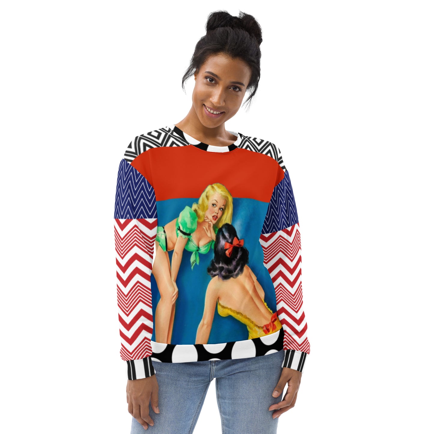 Kiss and Tell Pinup Girl Redux Unisex Sweatshirt