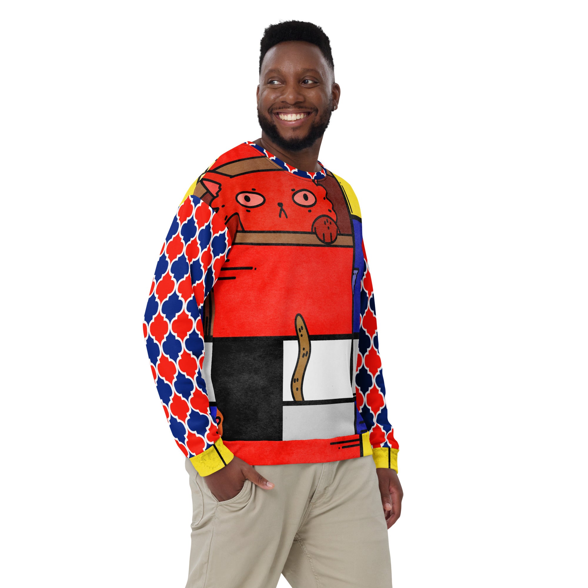 Sudadera unisex Cat in a Box Mondrian Cubism