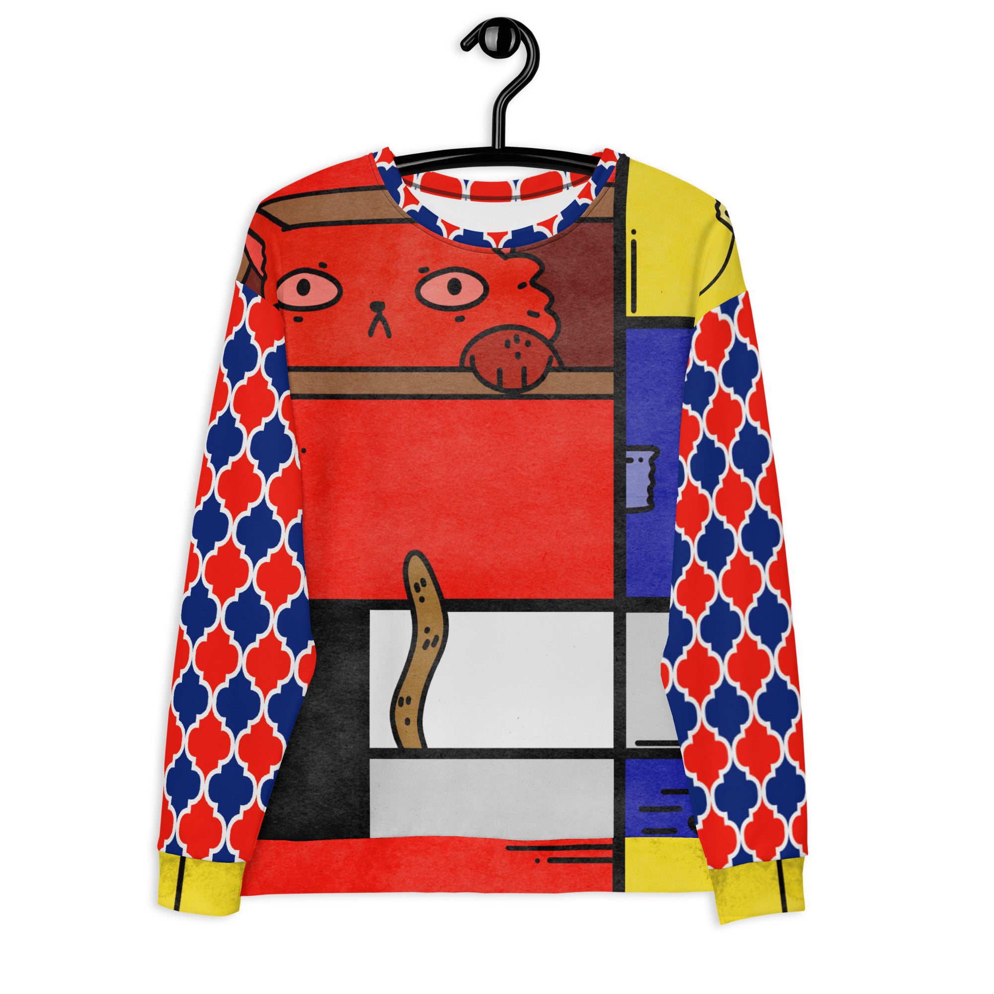 Cat in a Box Mondrian Cubism Unisex Sweatshirt