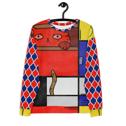 Cat in a Box Mondrian Cubism Unisex Sweatshirt