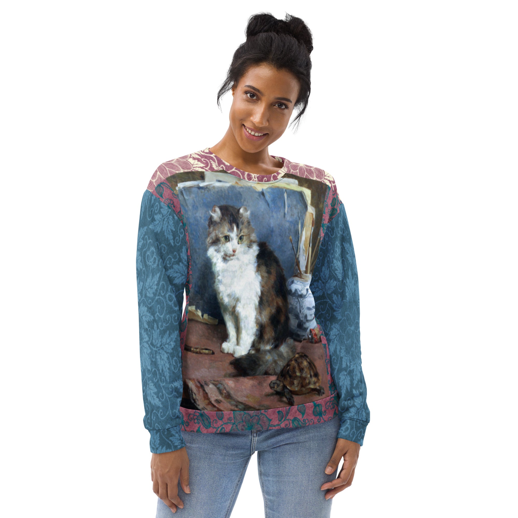 Odd Couple Cat and Tortoise Unisex Sweatshirt