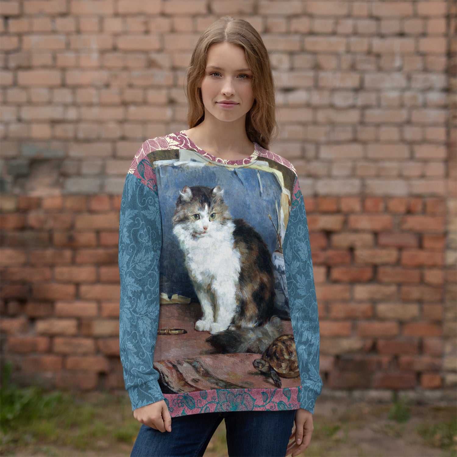 Odd Couple Cat and Tortoise Unisex Sweatshirt