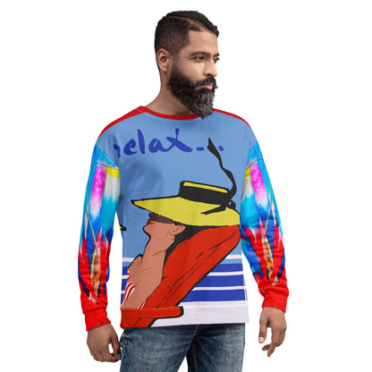 Relax Go To IT! Vacation-Themed Unisex Sweatshirt