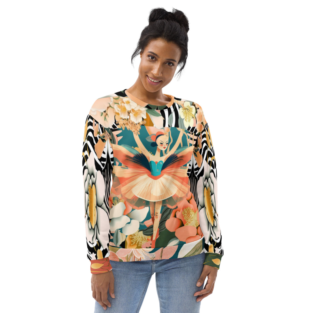 Ballerina in Garden Eco-Poly Unisex Sweatshirt