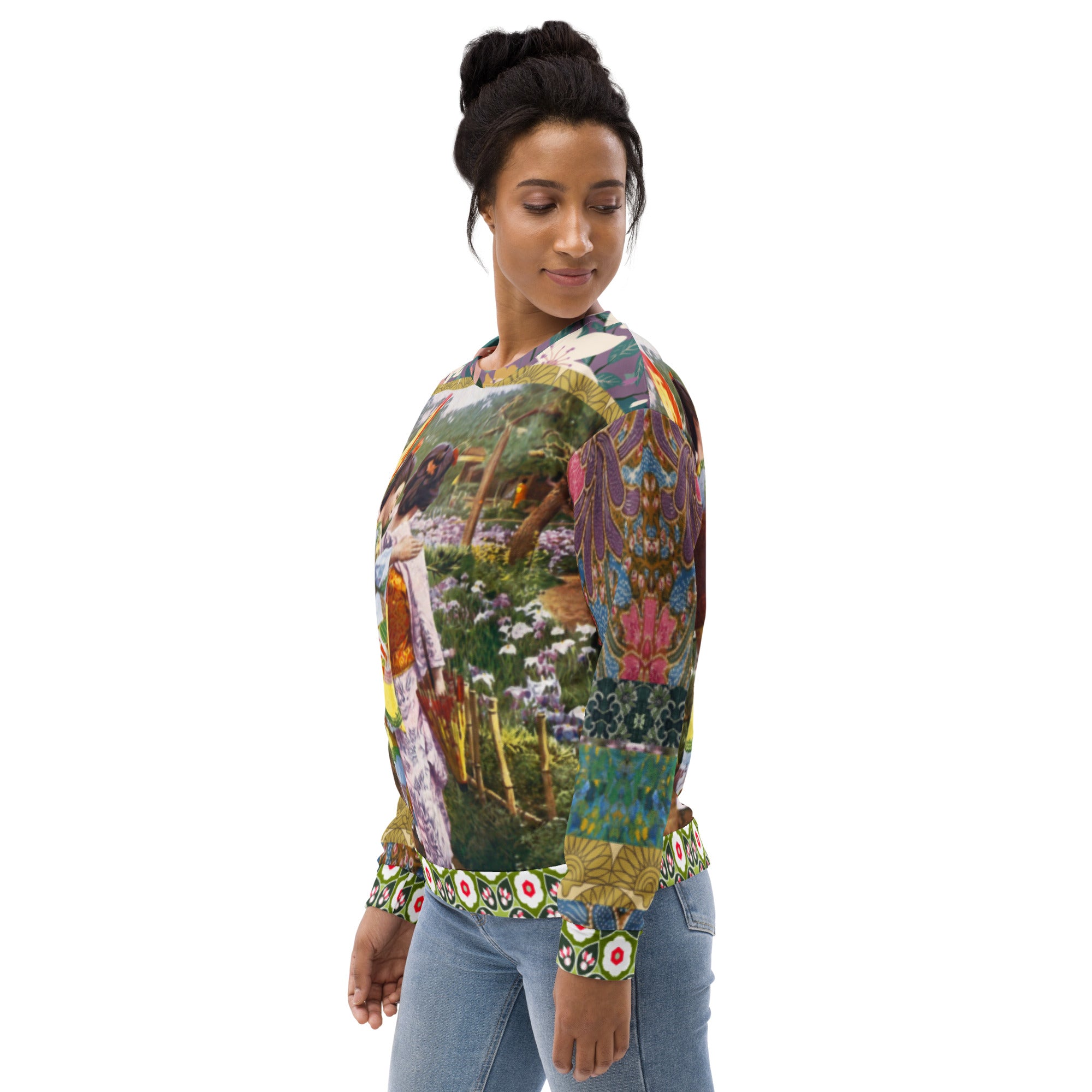 Kyoto Garden Green Batiq Unisex Sweatshirt