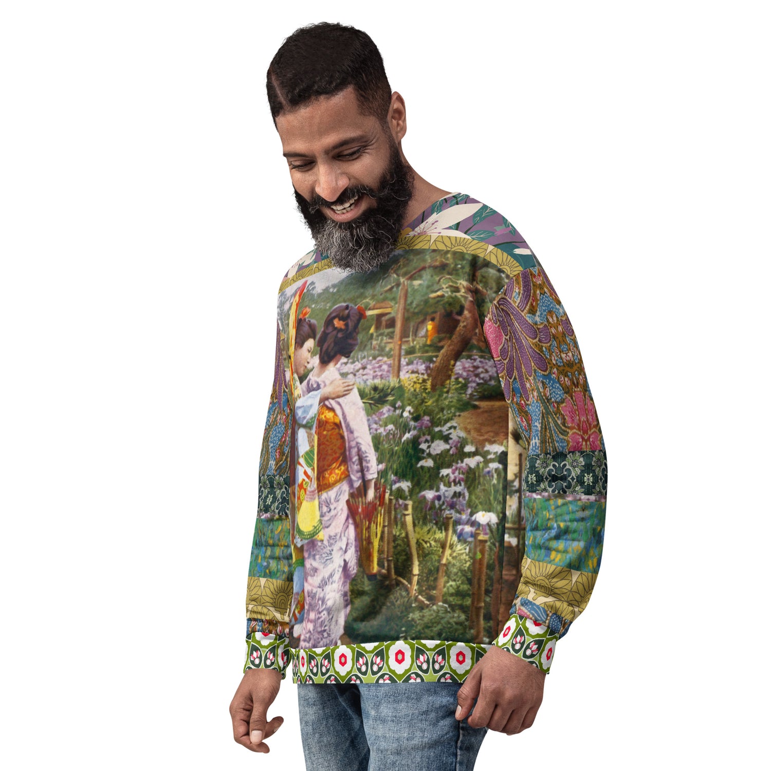 Kyoto Garden Green Batiq Unisex Sweatshirt