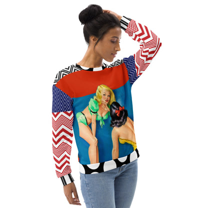 Kiss and Tell Pinup Girl Redux Unisex Sweatshirt