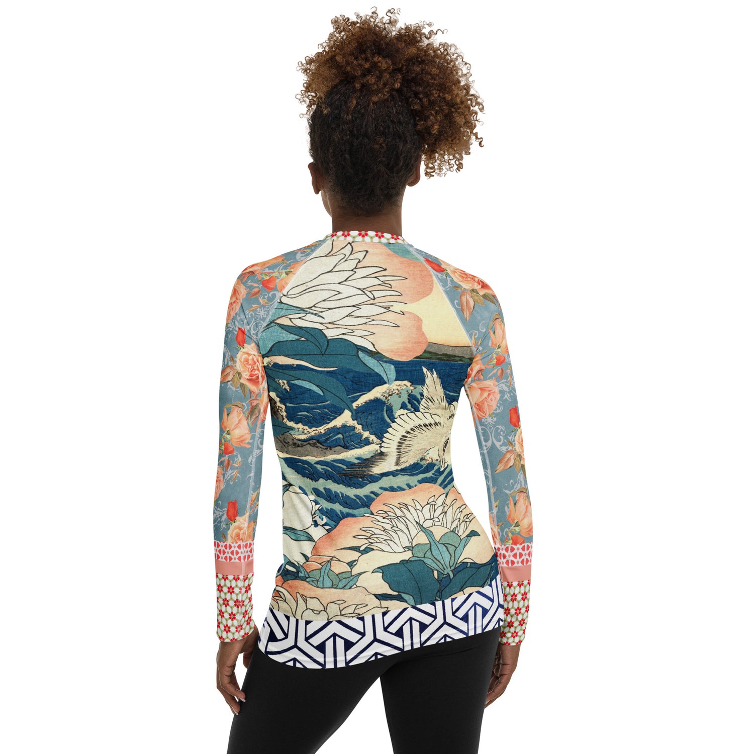 Little Canary Japanese Floral Rash Guard