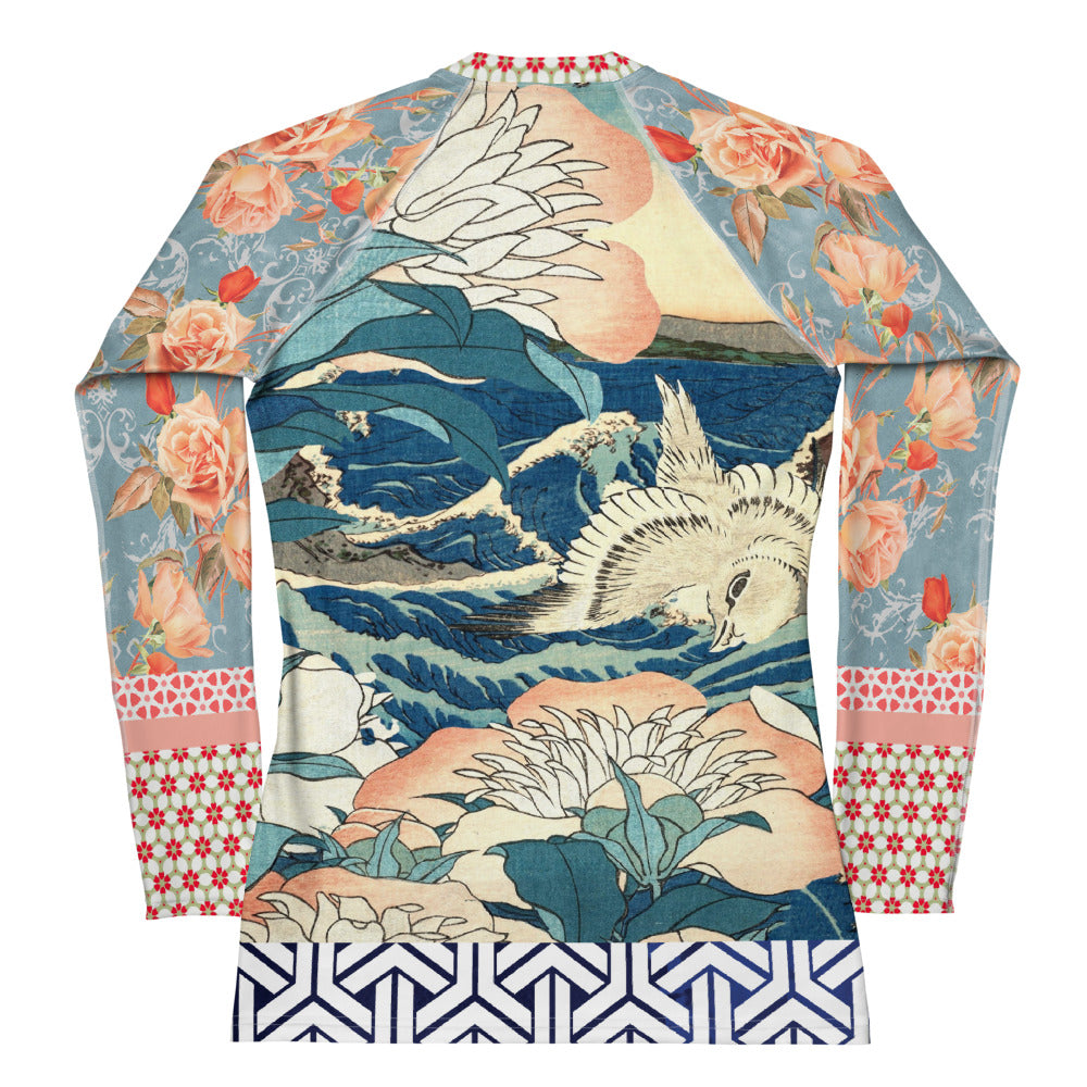 Little Canary Japanese Floral Rash Guard