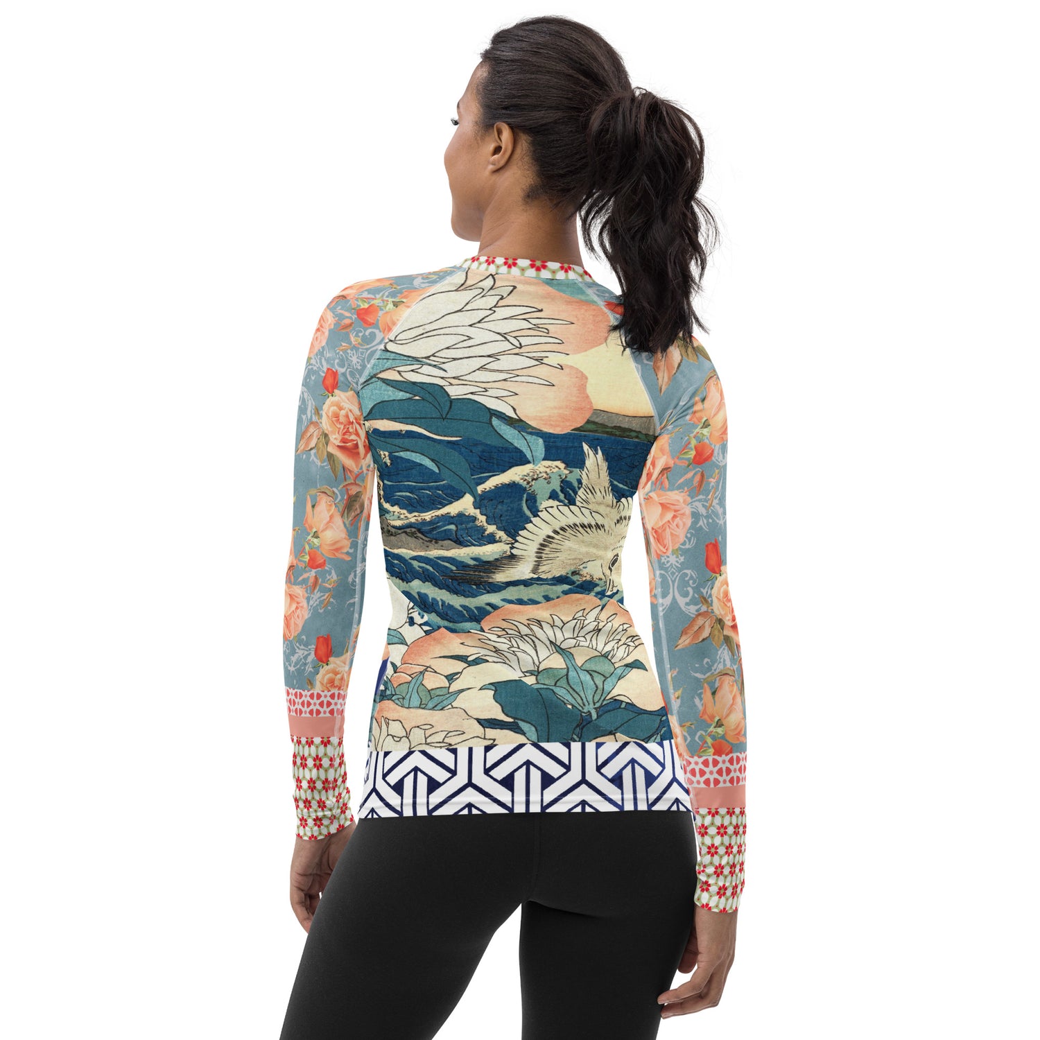 Little Canary Japanese Floral Rash Guard