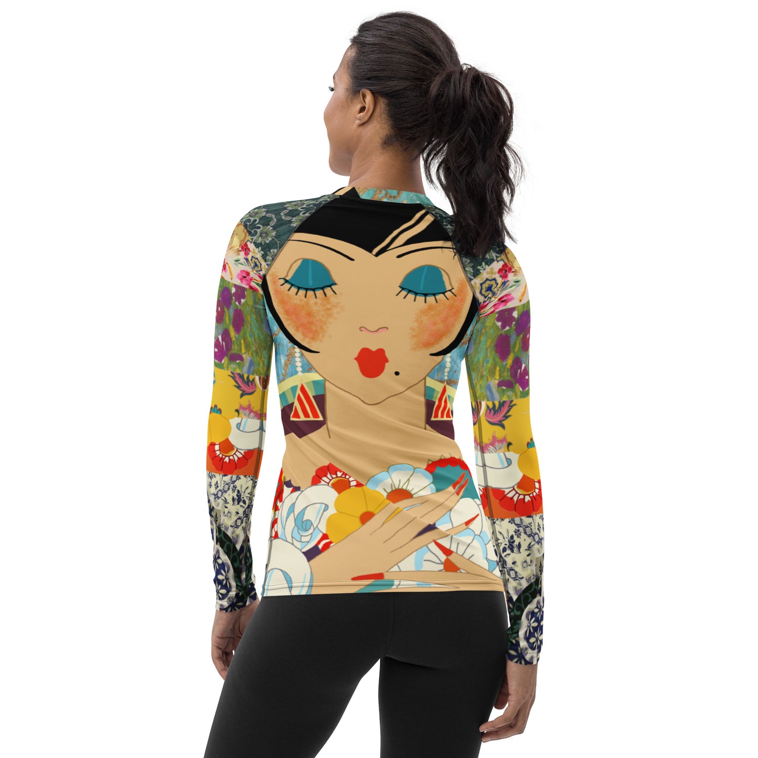 Floral Flapper Girl Rash Guard