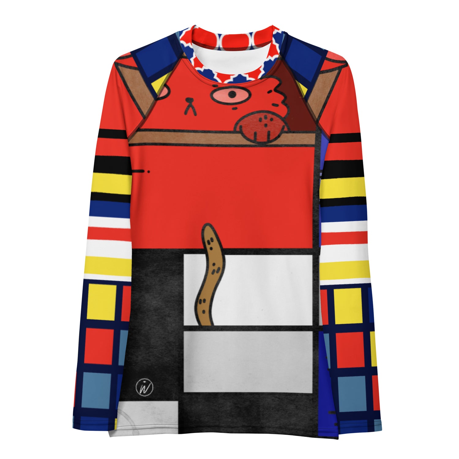 Cat in a Box Mondrian Cubism Rash Guard