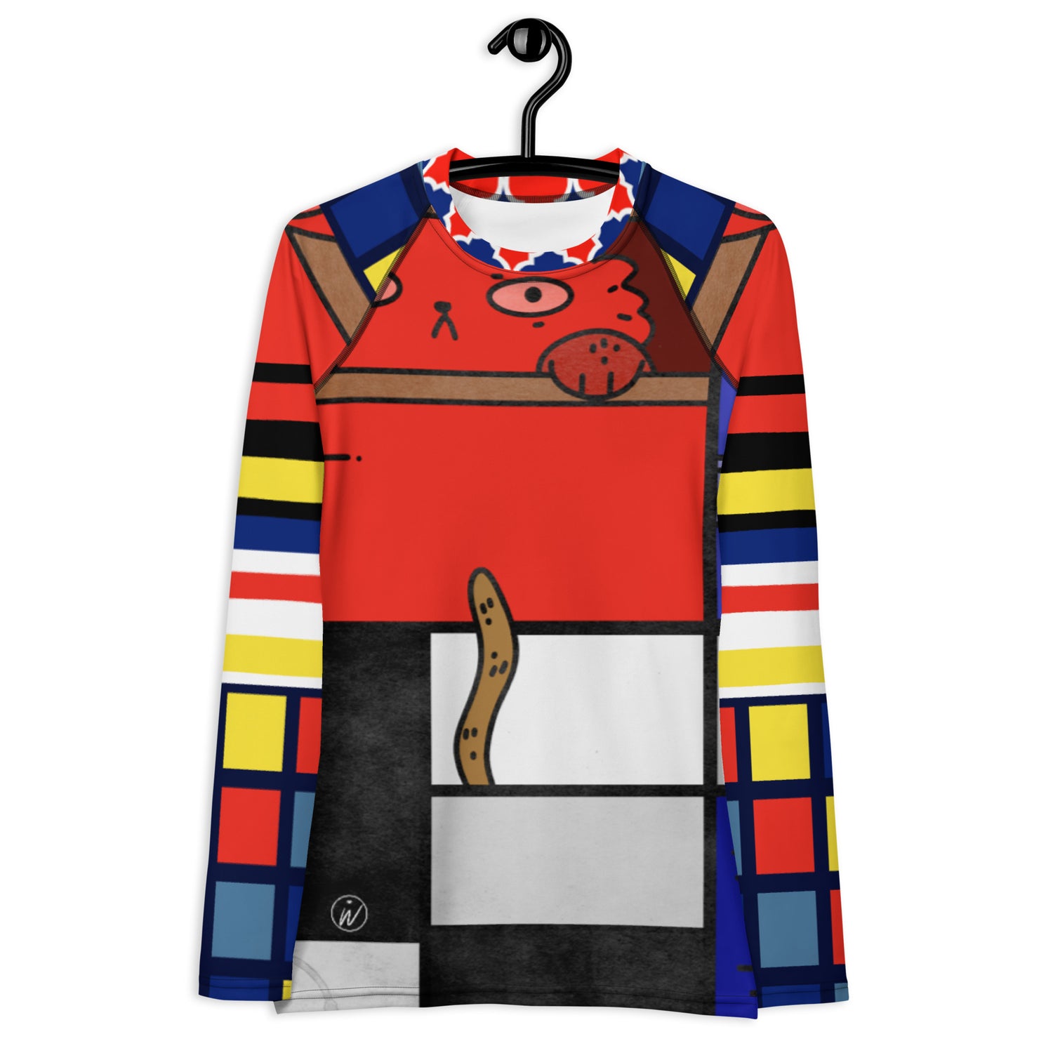 Cat in a Box Mondrian Cubism Rash Guard