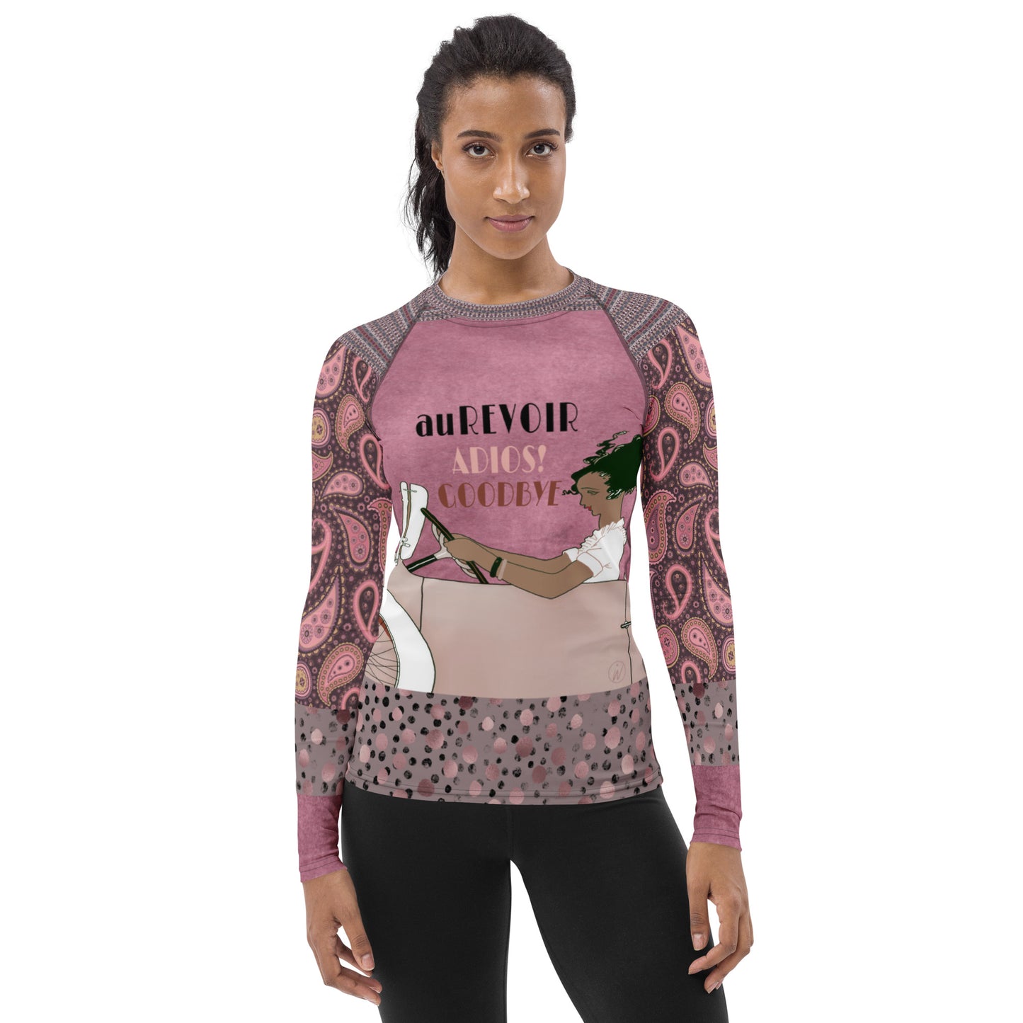 Adios! Pink Paisley Rash Guard