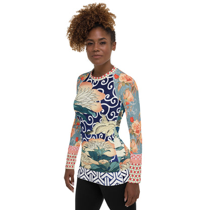 Little Canary Japanese Floral Rash Guard