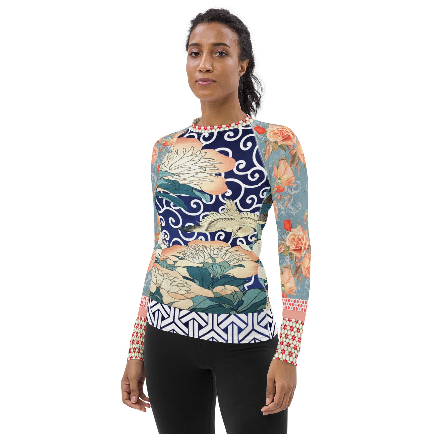 Little Canary Japanese Floral Rash Guard