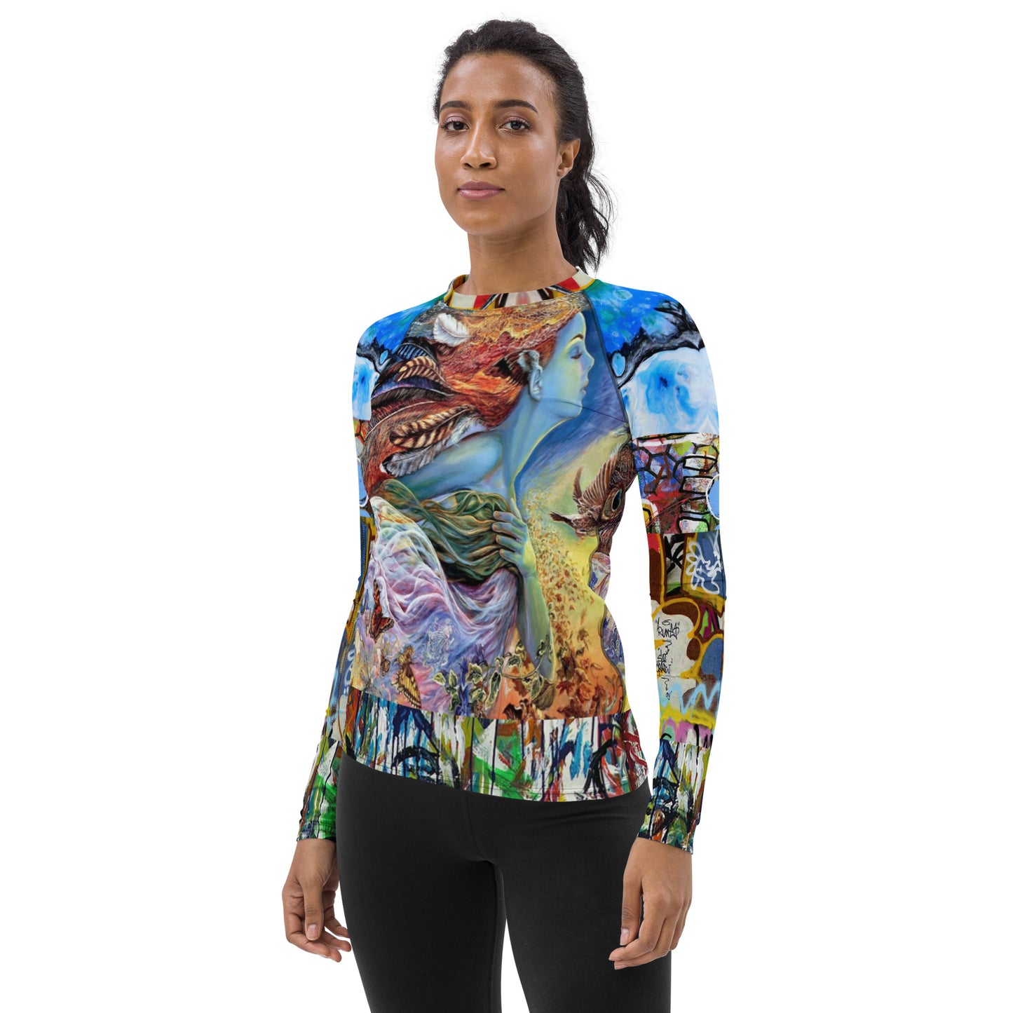 Vesuvia Graffiti Yuxtaponer Rash Guard