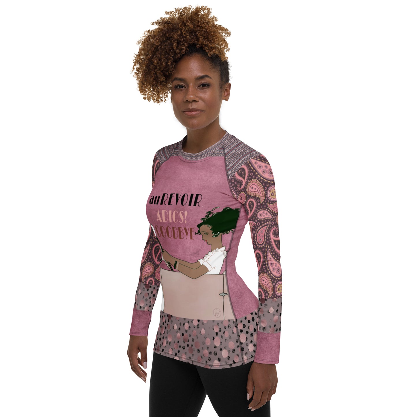 Adios! Pink Paisley Rash Guard