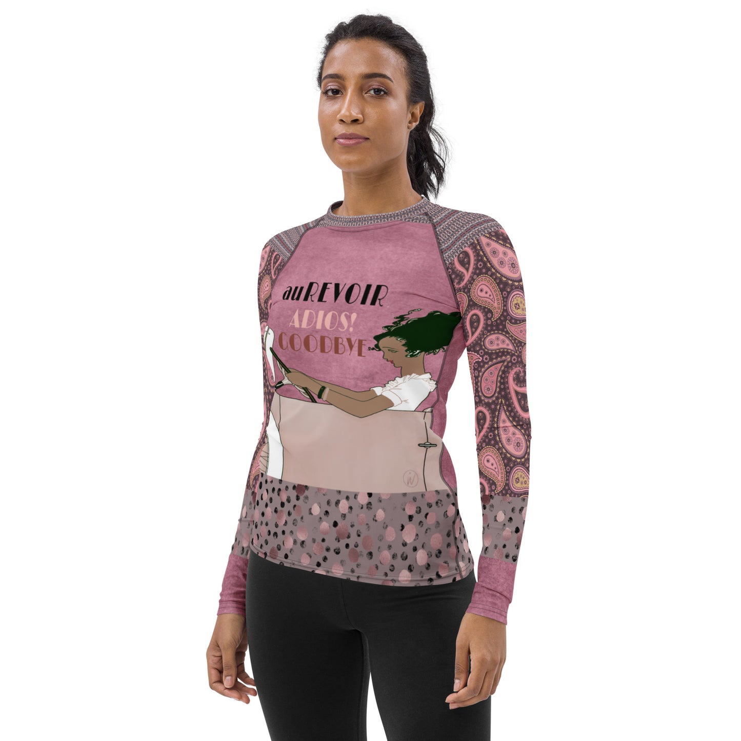 Adios! Pink Paisley Rash Guard