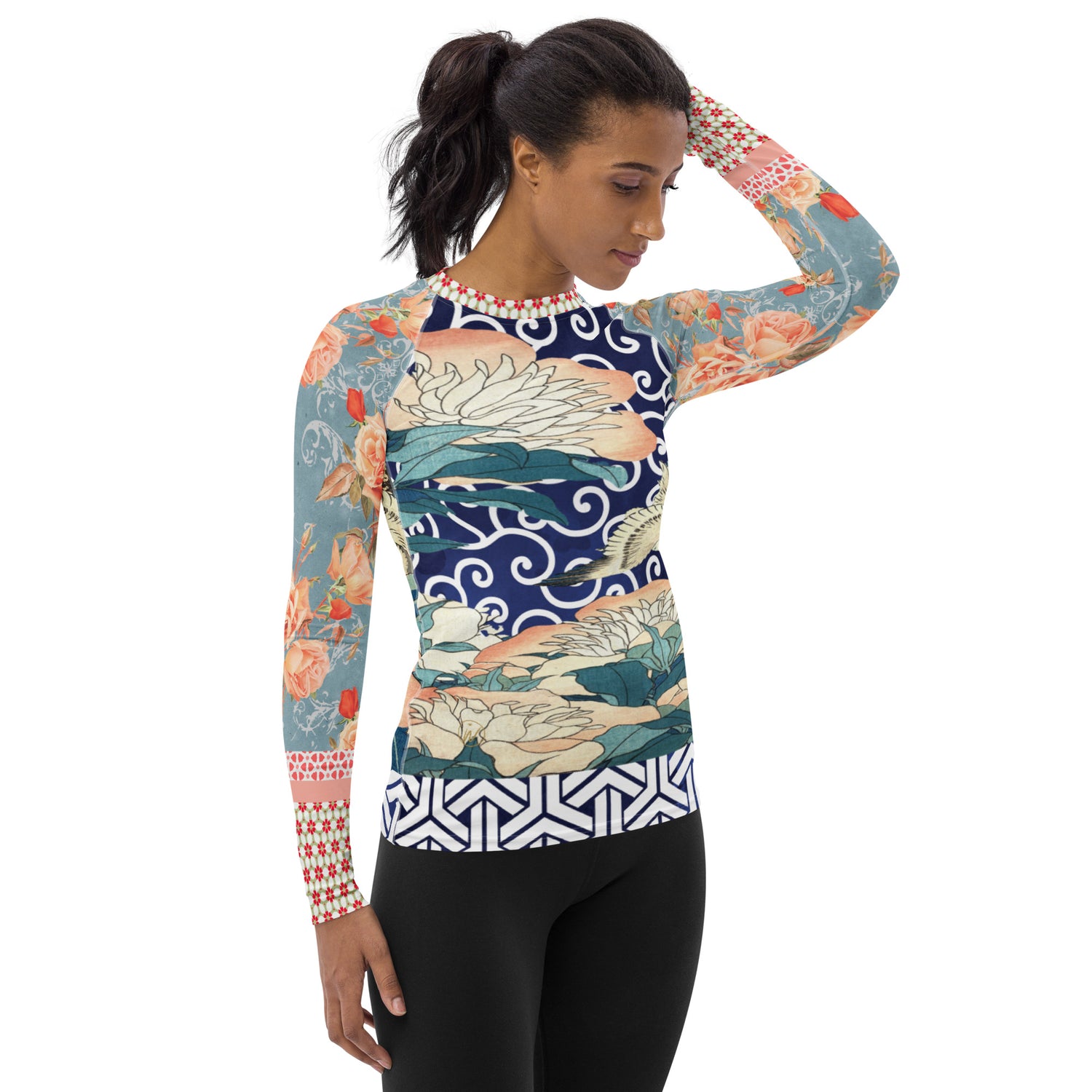 Little Canary Japanese Floral Rash Guard