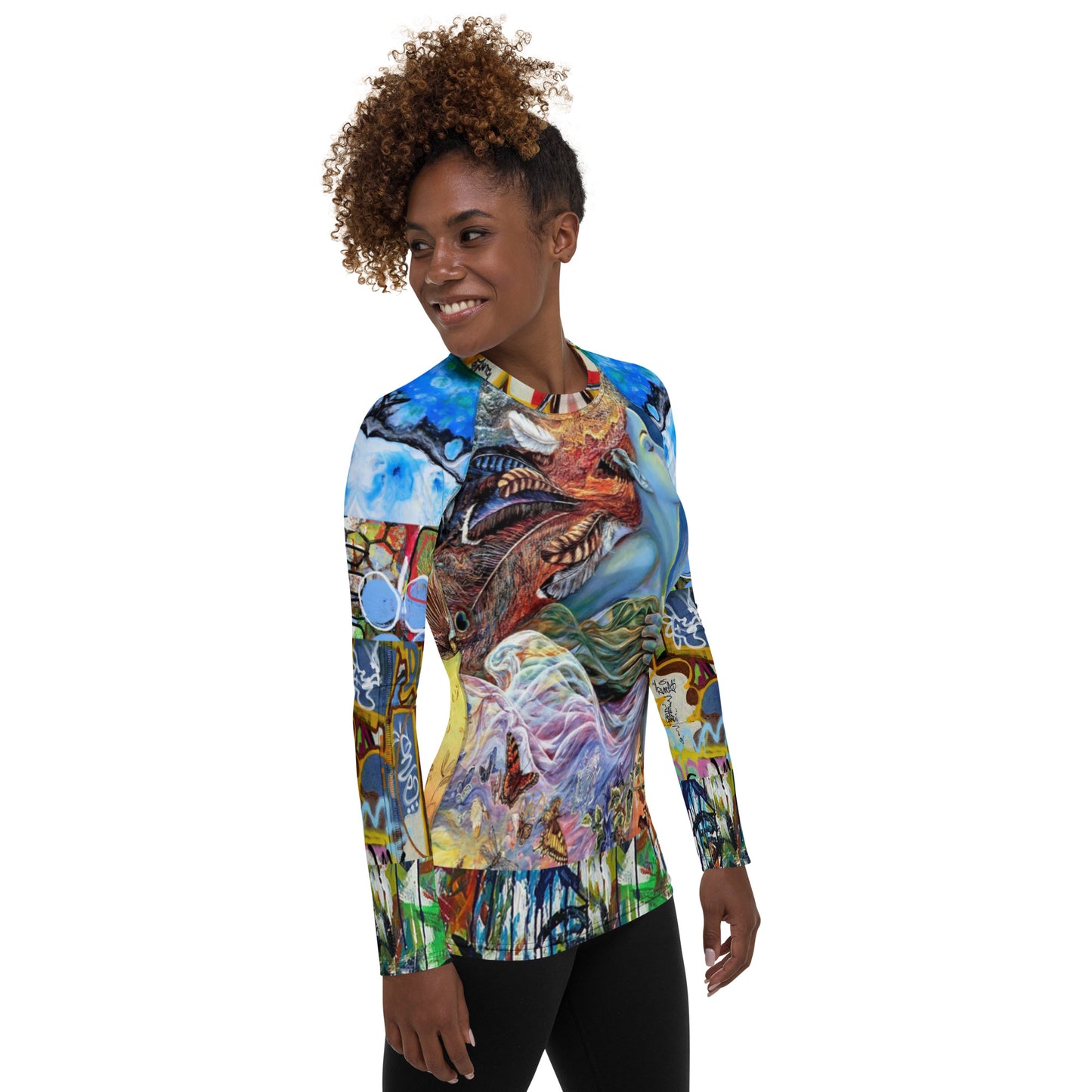 Vesuvia Graffiti Yuxtaponer Rash Guard