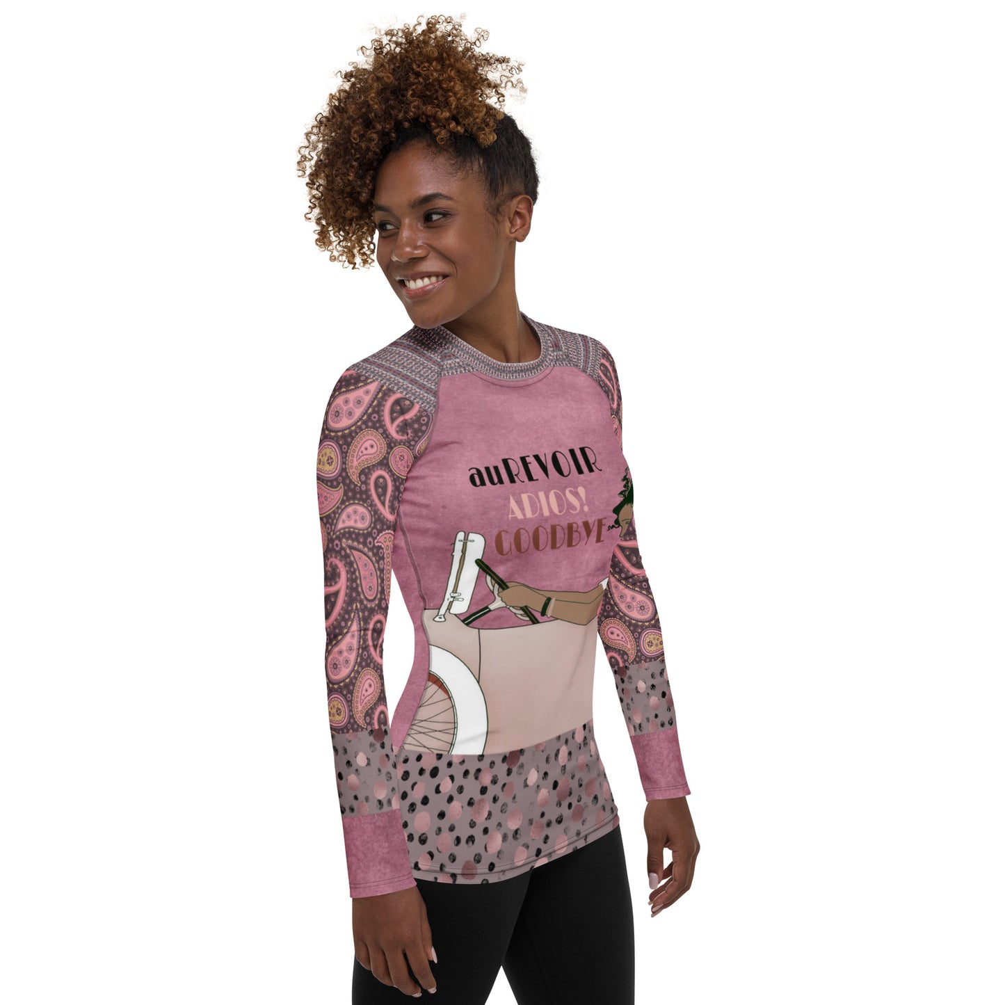 Adios! Pink Paisley Rash Guard