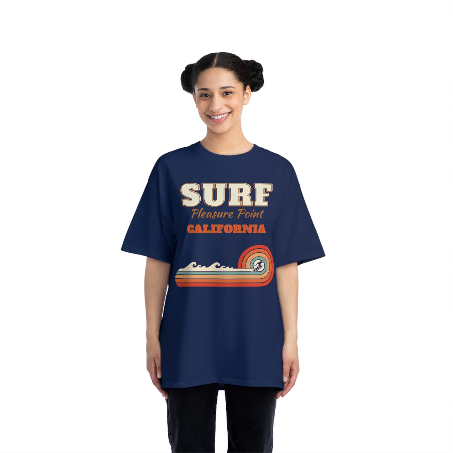 Surf Pleasure Point Vintage Rainbow Stripe Heavyweight Tee