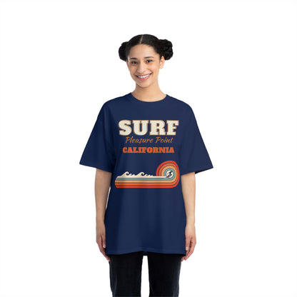 Surf Pleasure Point Vintage Rainbow Stripe Unisex Heavyweight Tee