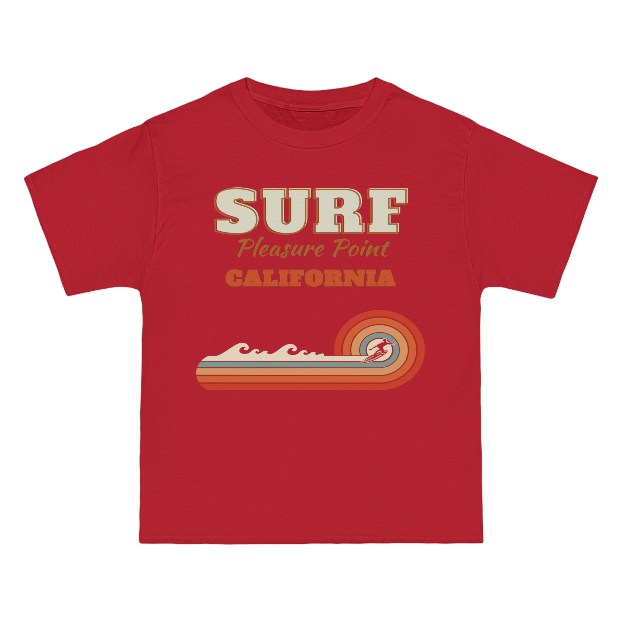 Surf Pleasure Point Vintage Rainbow Stripe Heavyweight Tee