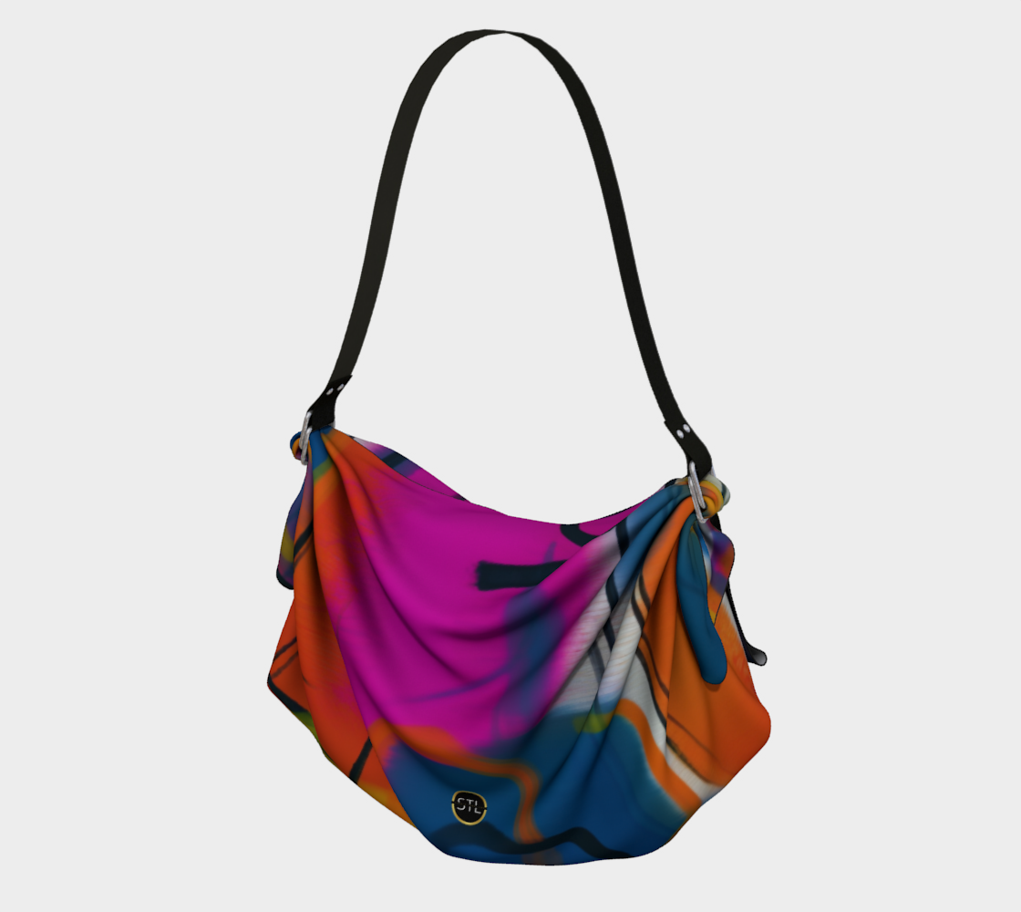 PInk Abstract Graffiti Hobo Scarf Bag