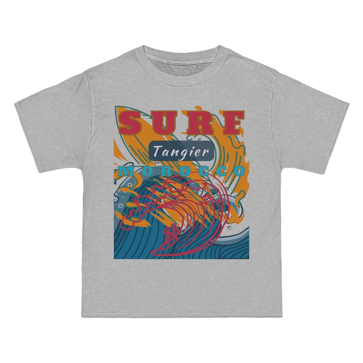 Surf Tangier Morocco Interpretive Art Design Heavyweight Tee