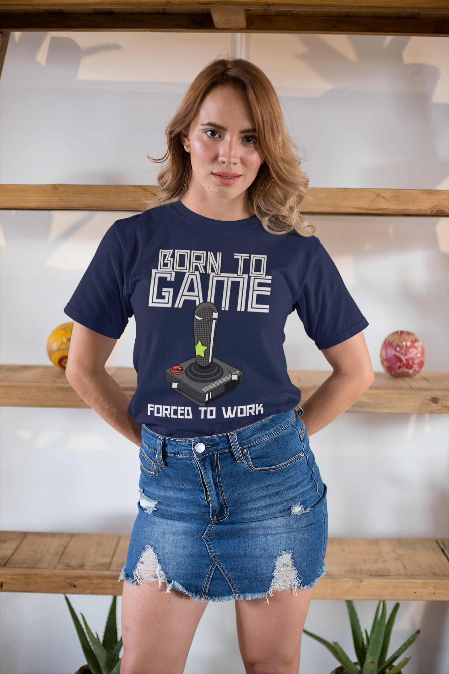 Camiseta para juegos unisex de peso pesado Born to Game Joystick Edition
