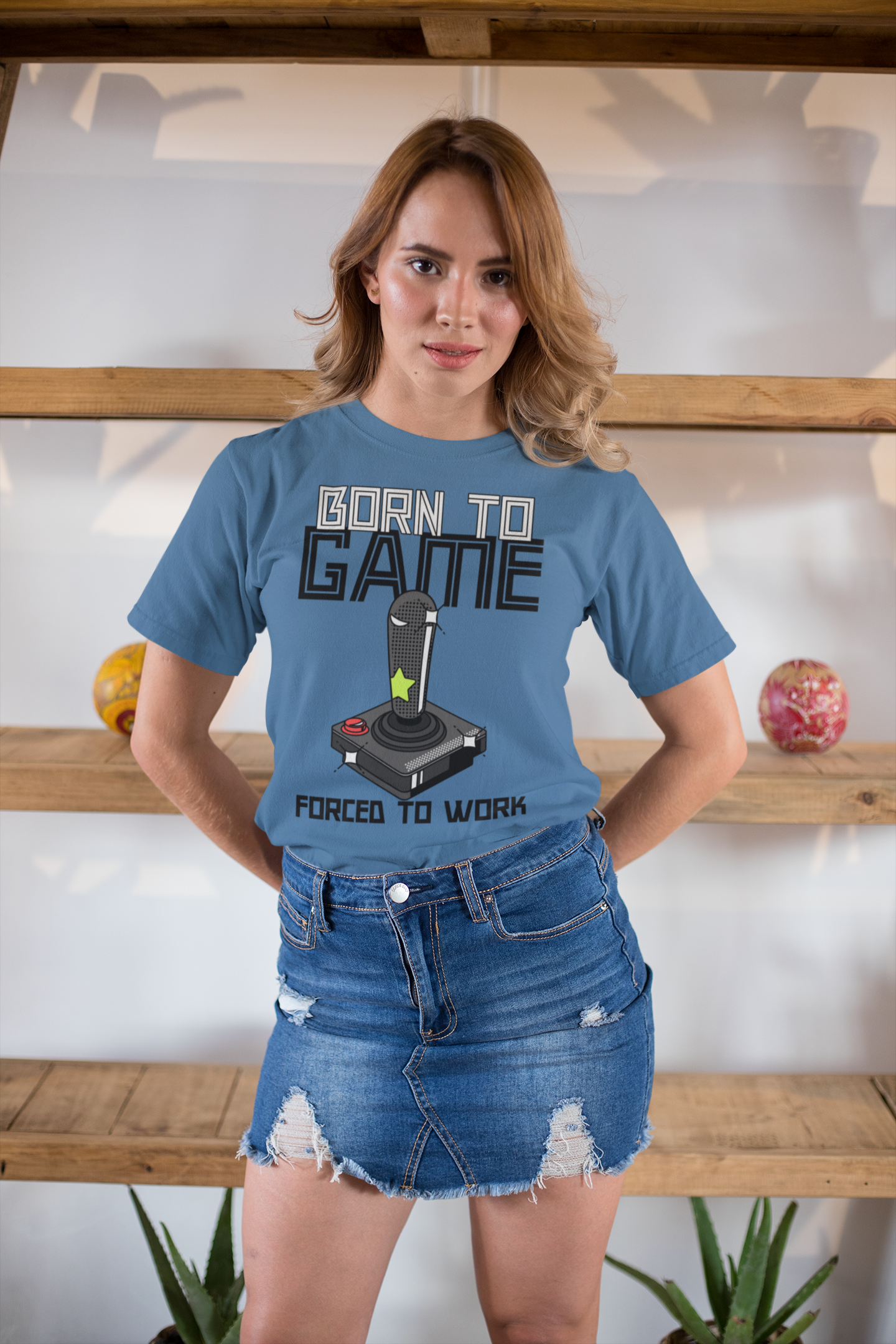 Camiseta para juegos unisex de peso pesado Born to Game Joystick Edition