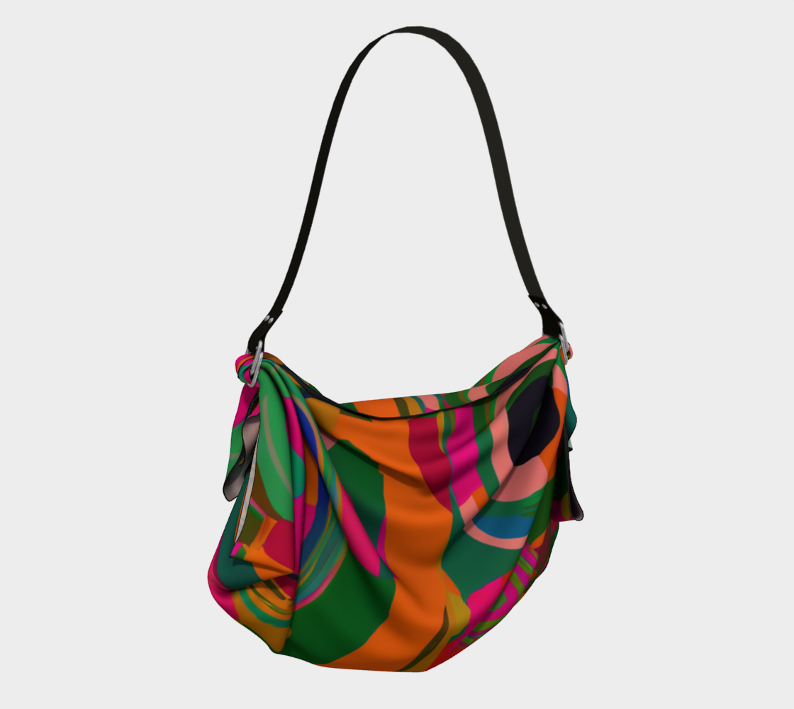 Bright Pink Abstract Geo Hobo Scarf Bag