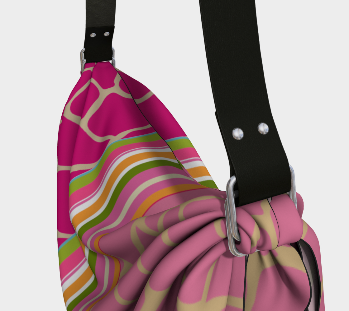 Hip-Hip-Hooray Pink Bicolore Giraffe Hobo Scarf Bag