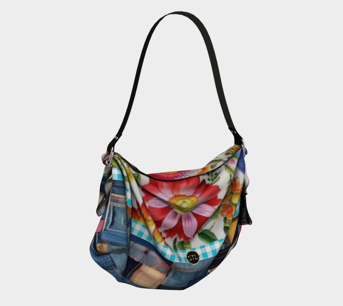 Bolso tipo bufanda estilo hobo con estampado floral de Denim Junction