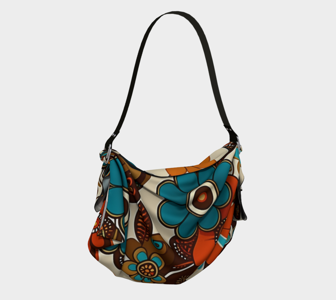 70s Vibe Hippie Floral Hobo Scarf Bag