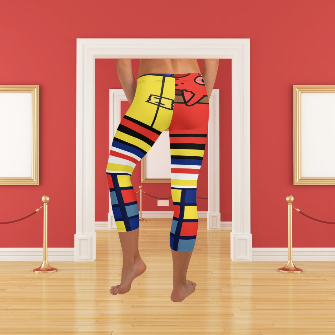 Cat in a Box Mondrian Cubism Capri Leggings