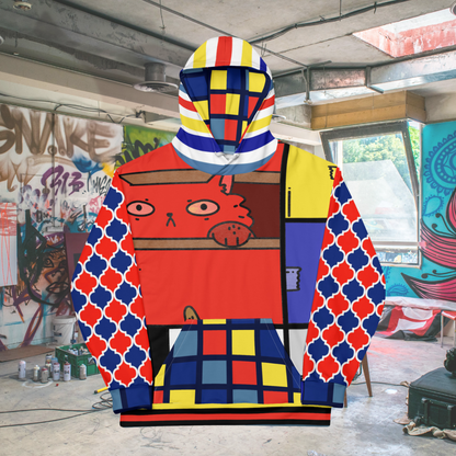 Sudadera con capucha unisex Cat in a Box Mondrian Cubism